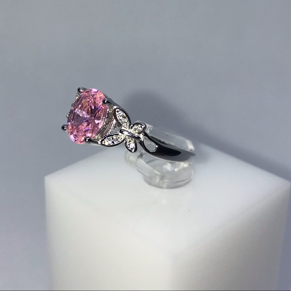 925 Sterling Silver Pink Butterfly Ring - Picture 3 of 7
